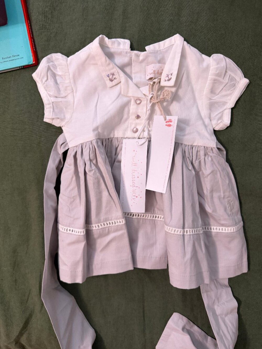 NWT Well Dressed Wolf Two Tone Gray White Collar Twirl Dress